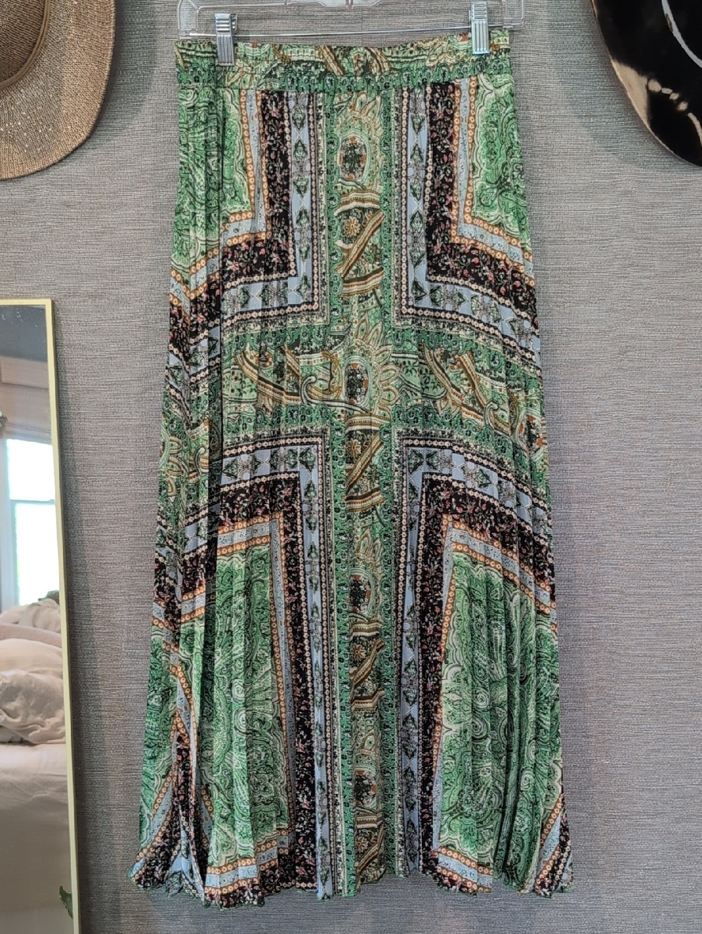 Onia Green Paisley Maxi Skirt